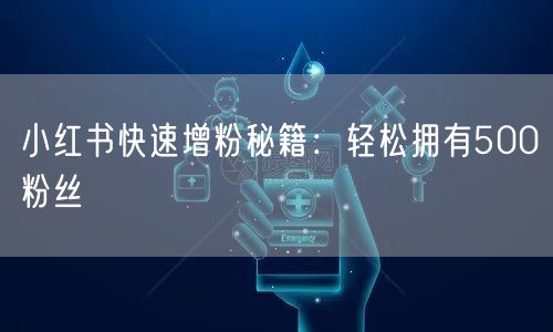 小红书快速增粉秘籍：轻松拥有500粉丝