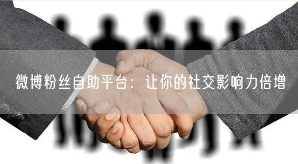 微博粉丝自助平台：让你的社交影响力倍增