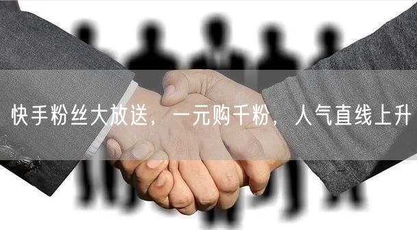 快手粉丝大放送，一元购千粉，人气直线上升