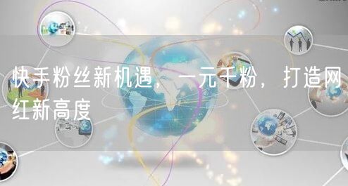 快手粉丝新机遇，一元千粉，打造网红新高度