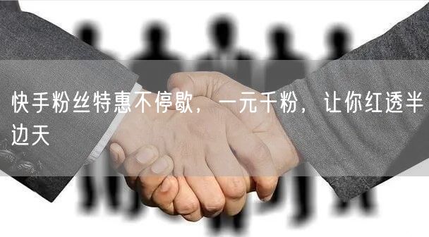 快手粉丝特惠不停歇，一元千粉，让你红透半边天